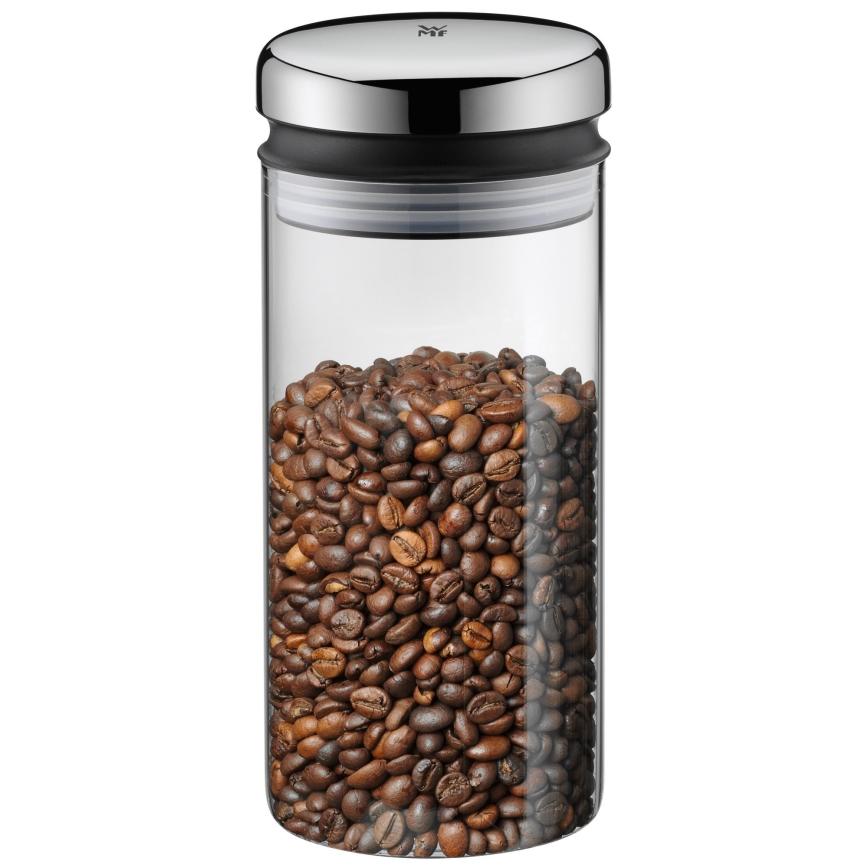 WMF - Tarro de vidrio para alimentos DEPOT 1l acero inoxidable