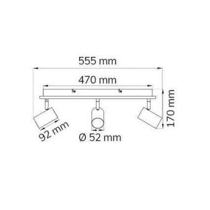 Wofi 11591 - Foco LED BALI 3xGU10/5W/230V + 2xLED/6W/230V 3000K