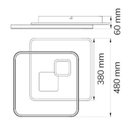 Wofi 11620 - Plafón LED regulable AKON LED/43,5W/230V 2700-5500K + mando a distancia