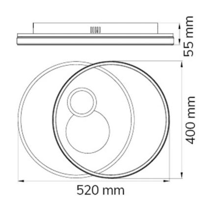 Wofi 11621 - Plafón LED regulable AKON LED/38W/230V 2700-5500K + mando a distancia