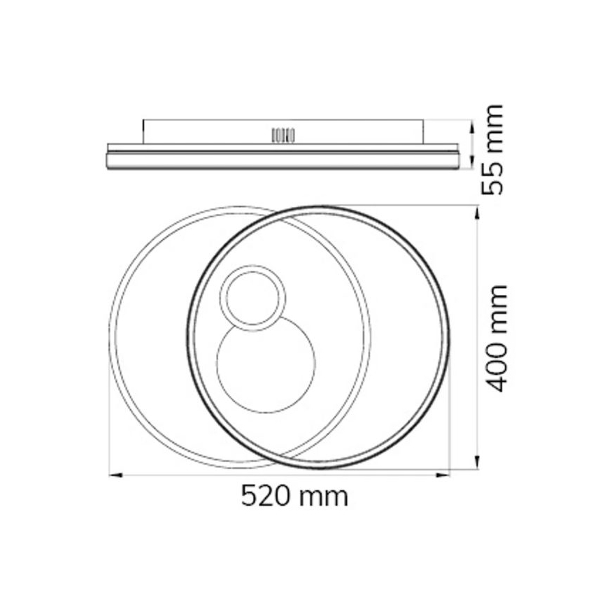 Wofi 11621 - Plafón LED regulable AKON LED/38W/230V 2700-5500K + mando a distancia
