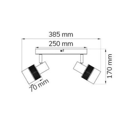 Wofi 11650 - Foco DORAL 2xE14/28W/230V