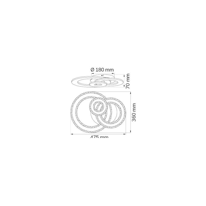 Wofi 11791 - Plafón LED regulable RIO LED/24,5W/230V 3000K