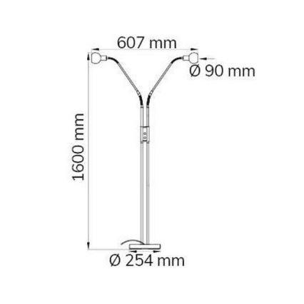 Wofi 307102640000 - Lámpara de pie LED regulable NOIS 2xLED/5W/230V