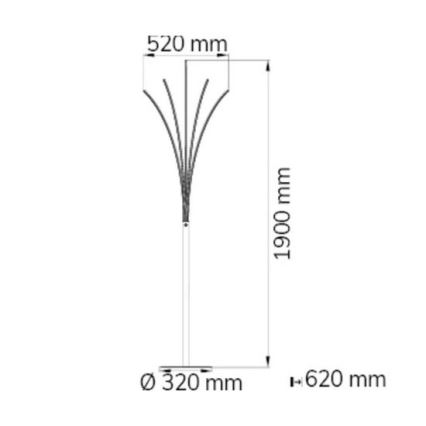 Wofi 3557.05.01.0000 - Lámpara de pie LED regulable BENETT LED/24W/230V