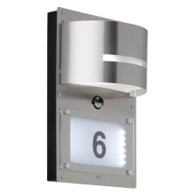 Wofi 4046.02.97.7000 - Número de casa LED con un sensor MARVEL 1xE27/13W/230V + LED/1,7W IP44