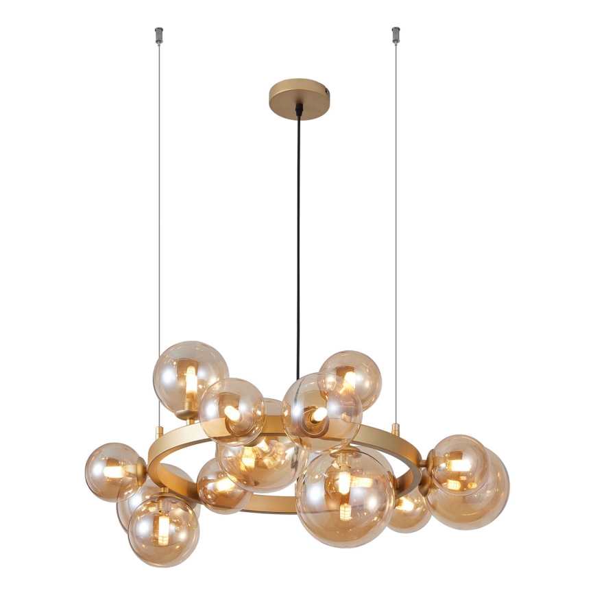 Wofi 5014-1501W - Lámpara LED colgante VILLA 15xG9/3W/230V dorado