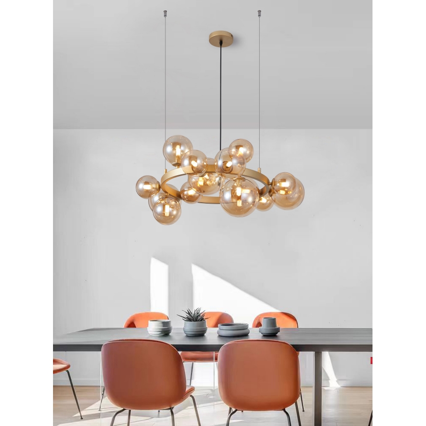 Wofi 5014-1501W - Lámpara LED colgante VILLA 15xG9/3W/230V dorado