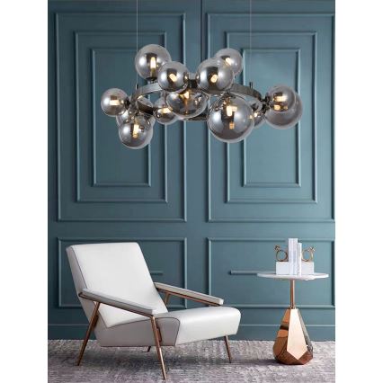 Wofi 5014-1505W - Lámpara LED colgante VILLA 15xG9/3W/230V negro