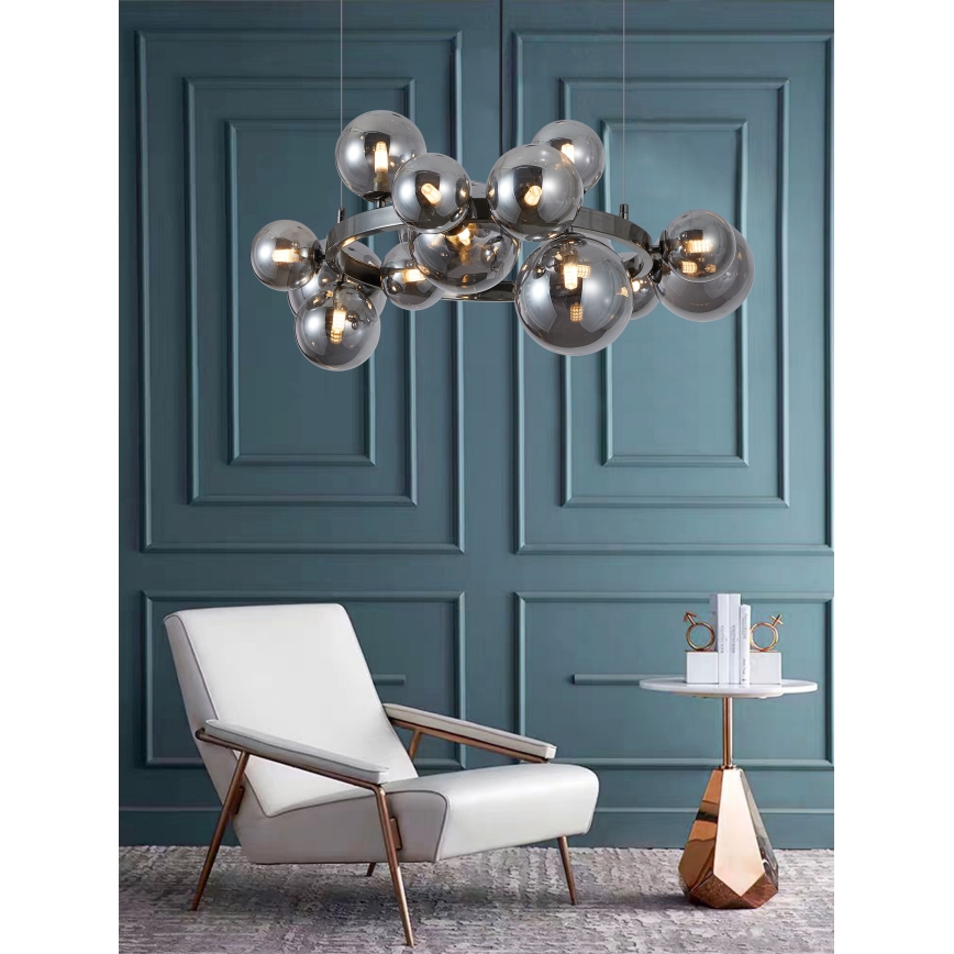 Wofi 5014-1505W - Lámpara LED colgante VILLA 15xG9/3W/230V negro