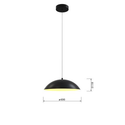 Wofi 6001-104 - Lámpara de araña LED regulable ROSCOFF LED/19W/230V negro/dorado