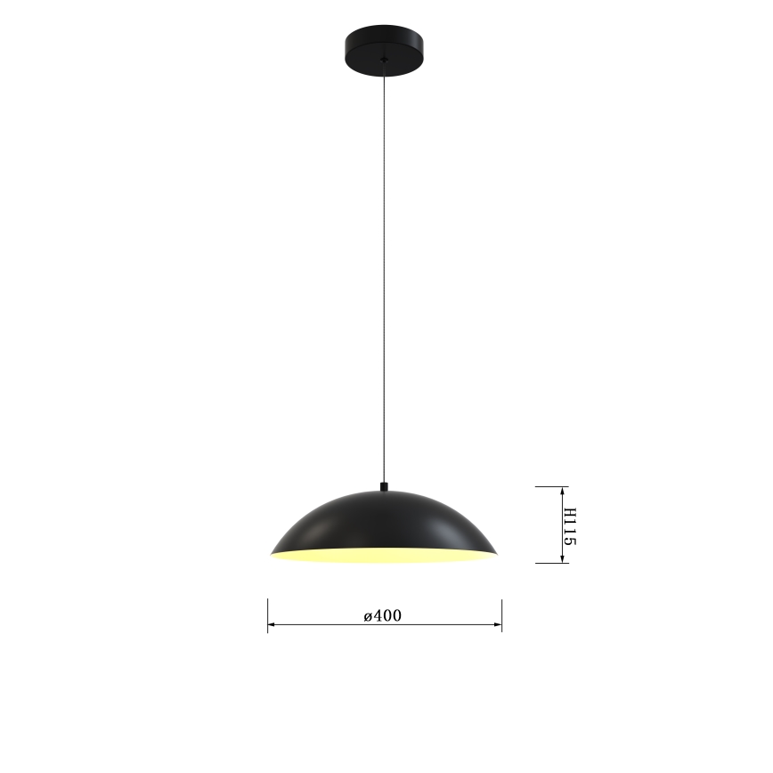 Wofi 6001-104 - Lámpara de araña LED regulable ROSCOFF LED/19W/230V negro/dorado