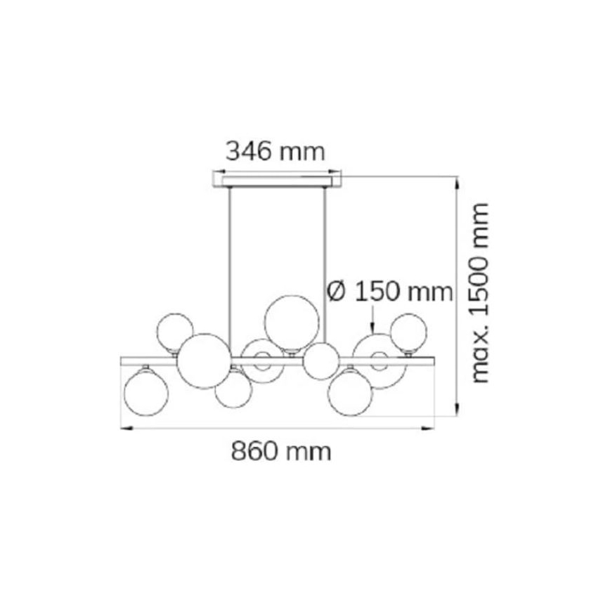 Wofi 6014.10.14.9000 - Lámpara LED colgante VILLA 10xG9/3W/230V dorado