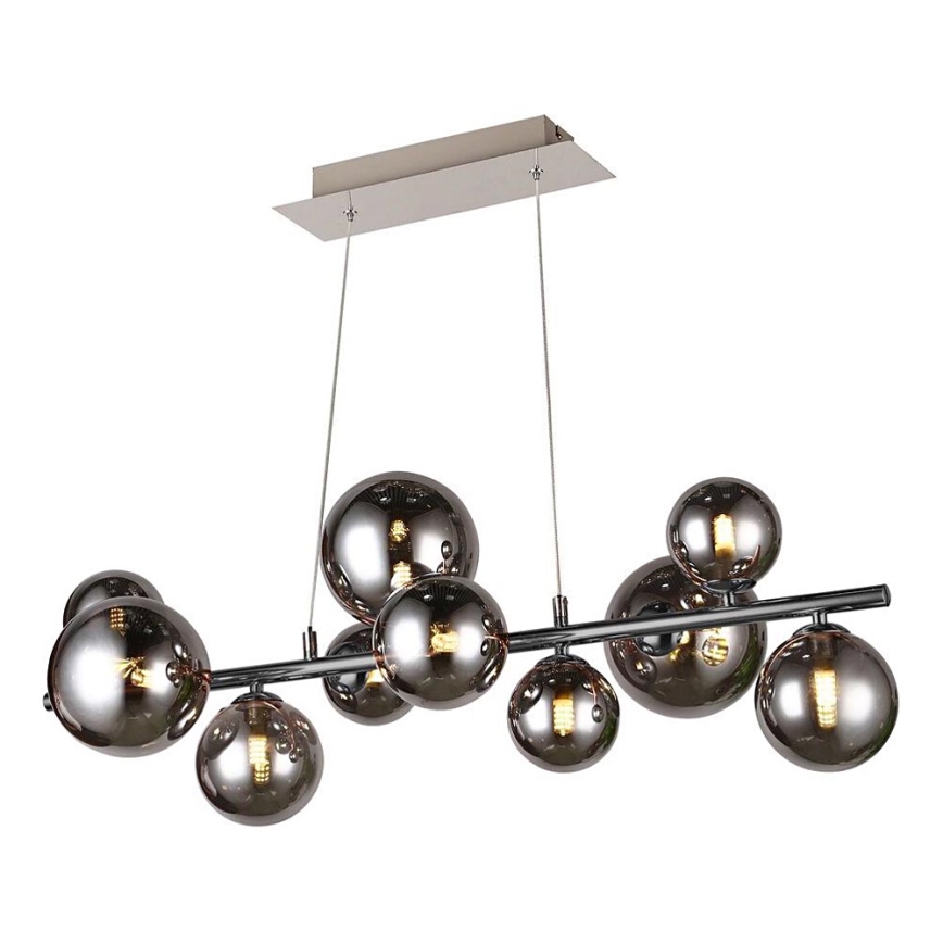 Wofi 6014.10.24.9000 - Lámpara LED colgante VILLA 10xG9/3W/230V negro/cromo brillante