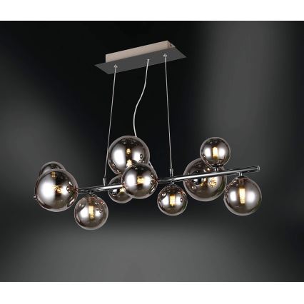 Wofi 6014.10.24.9000 - Lámpara LED colgante VILLA 10xG9/3W/230V negro/cromo brillante
