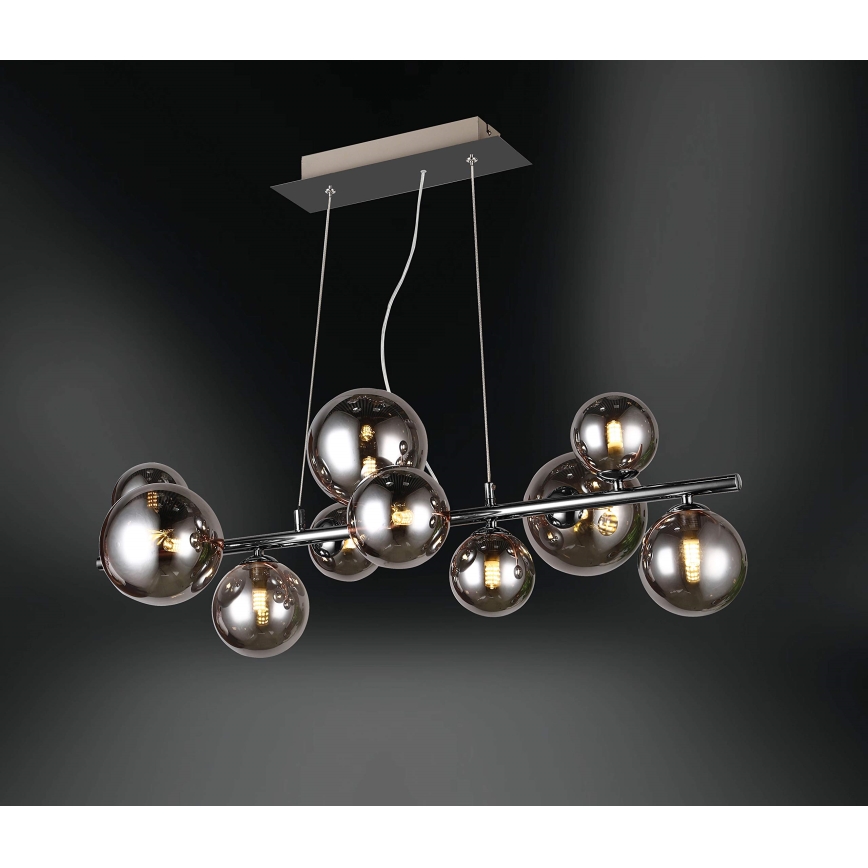 Wofi 6014.10.24.9000 - Lámpara LED colgante VILLA 10xG9/3W/230V negro/cromo brillante