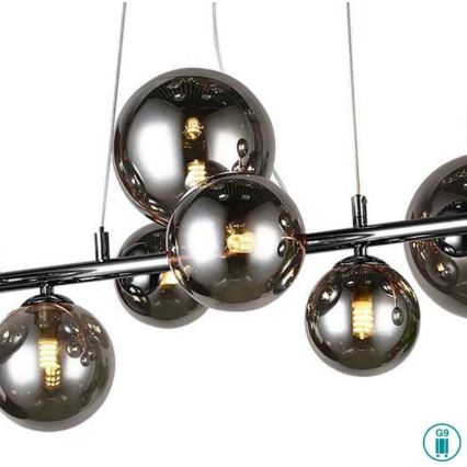 Wofi 6014.10.24.9000 - Lámpara LED colgante VILLA 10xG9/3W/230V negro/cromo brillante