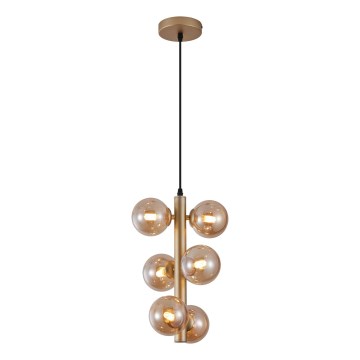 Wofi 6014-601W - Lámpara LED colgante VILLA 6xG9/3W/230V dorado