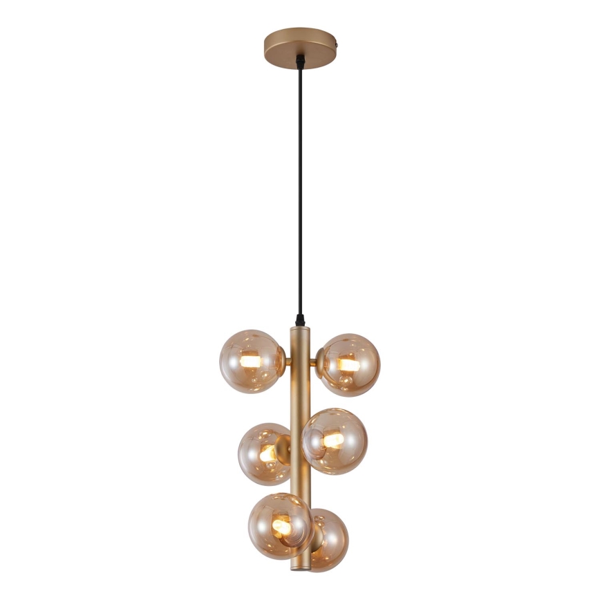 Wofi 6014-601W - Lámpara LED colgante VILLA 6xG9/3W/230V dorado