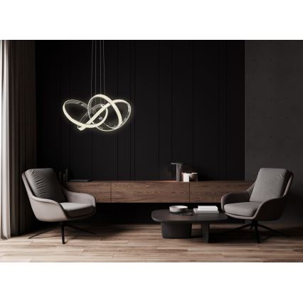 Wofi 6134-105L - Lámpara de araña LED regulable INDIGO LED/50W/230V negro/cromo brillante
