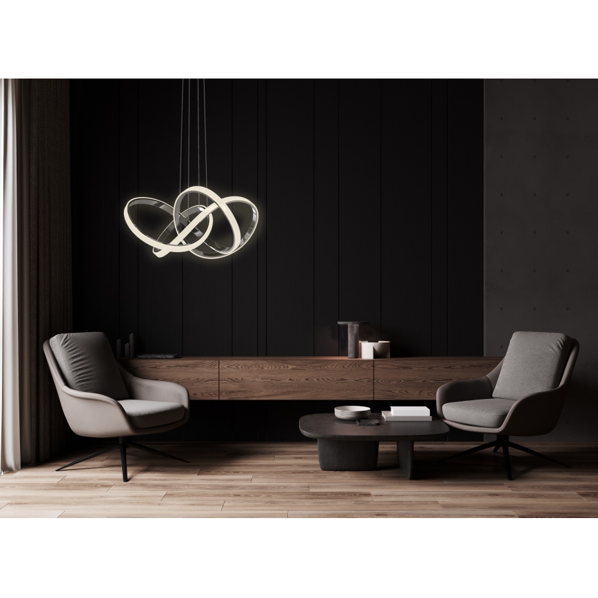 Wofi 6134-105L - Lámpara de araña LED regulable INDIGO LED/50W/230V negro/cromo brillante