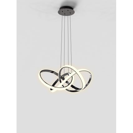 Wofi 6134-105L - Lámpara de araña LED regulable INDIGO LED/50W/230V negro/cromo brillante