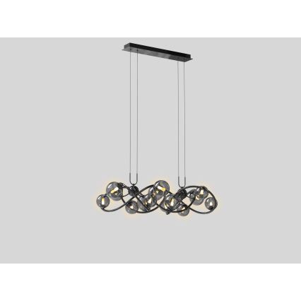 Wofi 7014-1405 - Lámpara LED colgante NANCY 14xG9/3,5W/230V negro/cromo brillante
