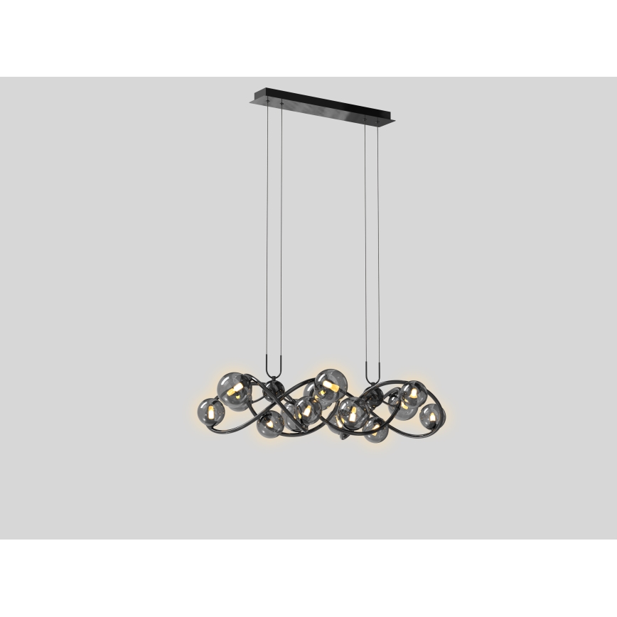 Wofi 7014-1405 - Lámpara LED colgante NANCY 14xG9/3,5W/230V negro/cromo brillante