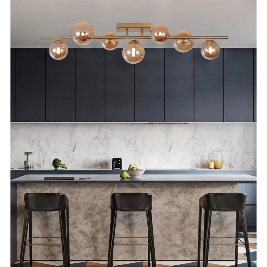 Wofi 7014-701W - Lámpara de techo LED VILLA 7xG9/3W/230V dorado