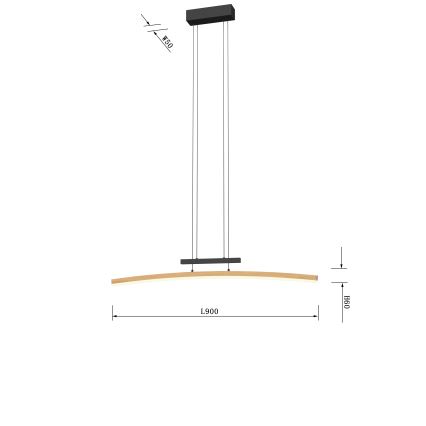 Wofi 7020-106 - Lámpara de araña LED regulable BOLOGNA LED/27W/230V