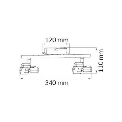 Wofi 7026.02.64.5000 - Foco LED ZARA 2xLED/5,2W/230V