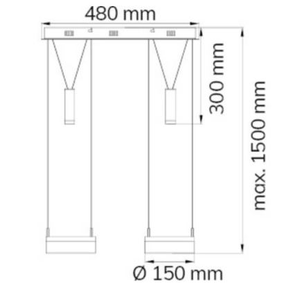 Wofi 7263.04.54.6000 - Lámpara de araña LED regulable JETTE 2xLED/7,5W/230V + 2xLED/1W