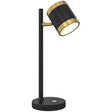 Wofi 8003-104S - Lámpara de mesa LED regulable TOULOUSE LED/10W/230V negro/dorado