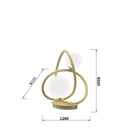 Wofi 8014-201 - Lámpara de mesa LED NANCY 2xG9/3,5W/230V dorado/blanco