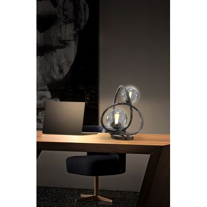 Wofi 8014-205 - Lámpara de mesa LED NANCY 2xG9/3,5W/230V negro/cromo brillante