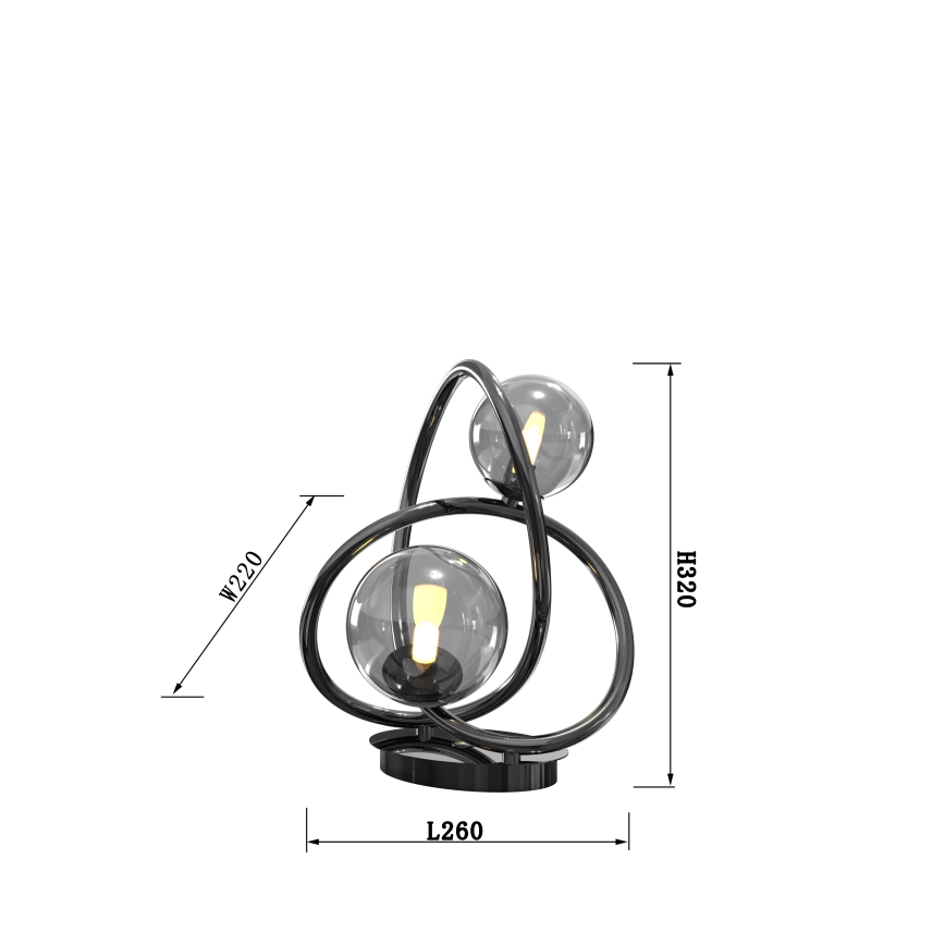 Wofi 8014-205 - Lámpara de mesa LED NANCY 2xG9/3,5W/230V negro/cromo brillante