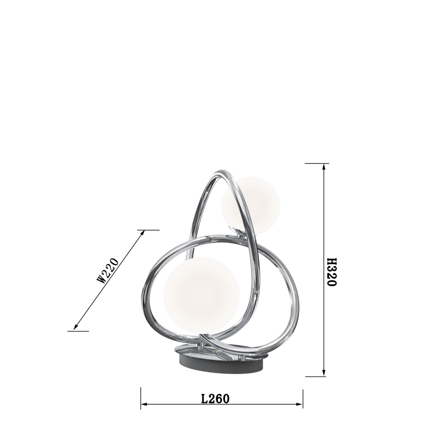 Wofi 8014-207 - Lámpara de mesa LED NANCY 2xG9/3,5W/230V cromo brillante