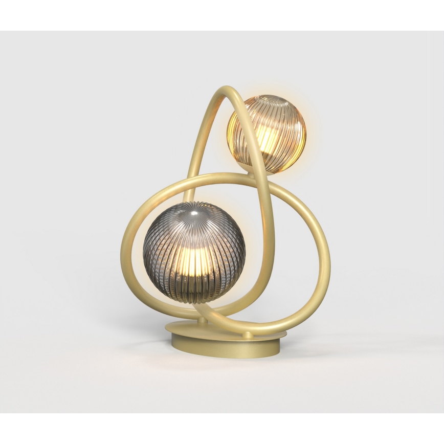 Wofi 8015-204 - Lámpara de mesa LED METZ 2xG9/3,5W/230V dorado/gris