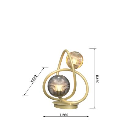 Wofi 8015-204 - Lámpara de mesa LED METZ 2xG9/3,5W/230V dorado/gris