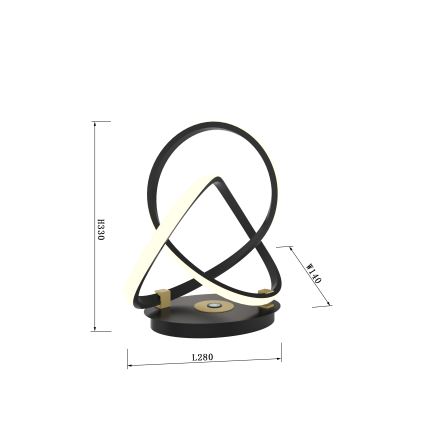 Wofi 8134-104 - Lámpara de mesa LED táctil regulable INDIGO LED/10,5W/230V negro/dorado