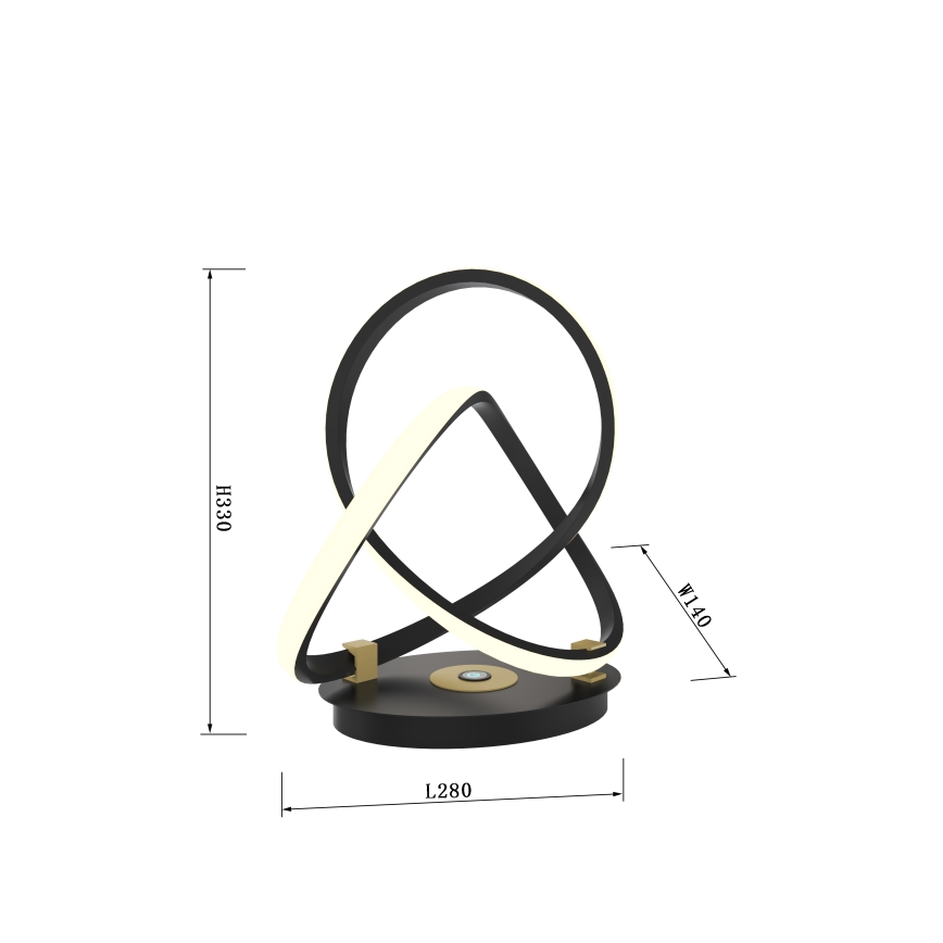Wofi 8134-104 - Lámpara de mesa LED táctil regulable INDIGO LED/10,5W/230V negro/dorado