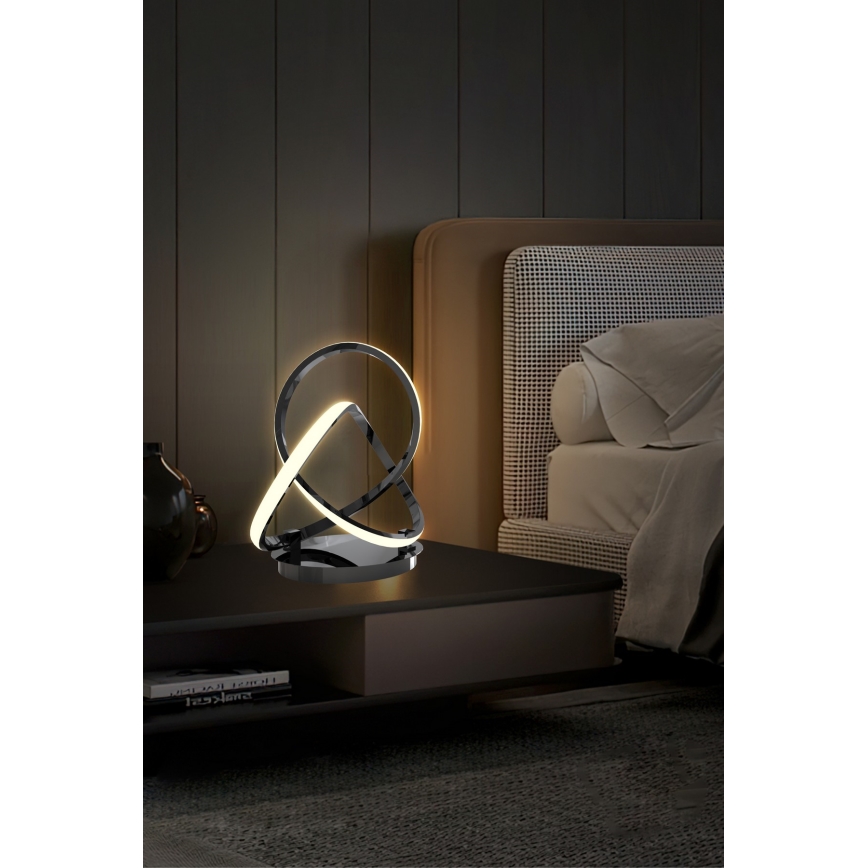 Wofi 8134-105 - LED Lámpara de mesa regulable táctil INDIGO LED/10,5W/230V negro/cromo brillante