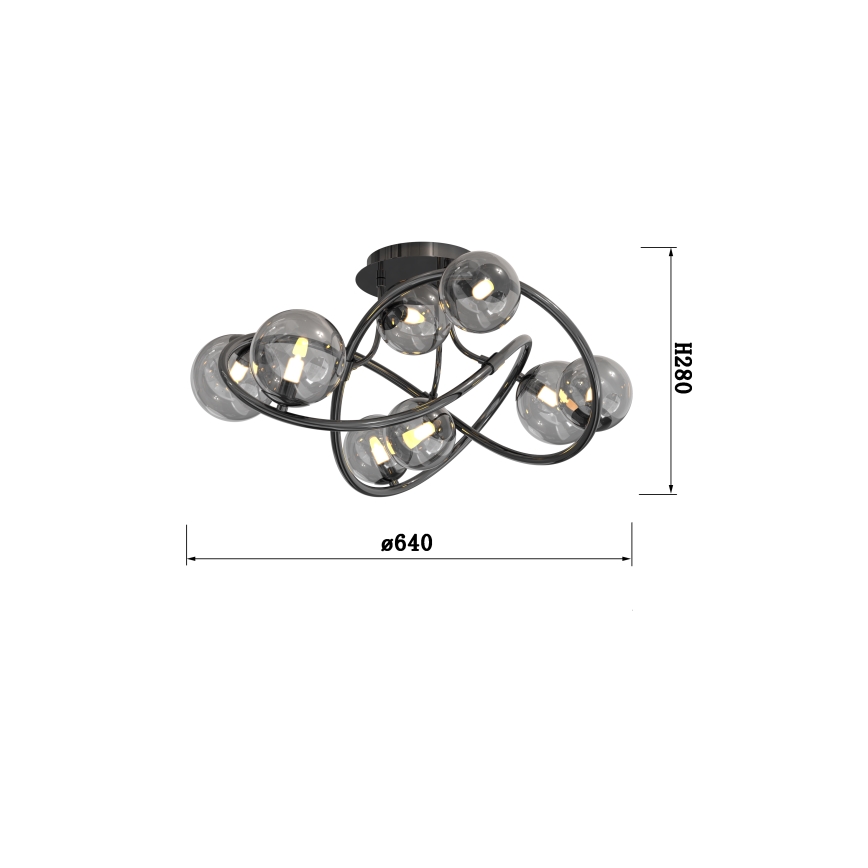 Wofi 9014-805 - Lámpara de techo LED NANCY 8xG9/3,5W/230V negro/cromo brillante