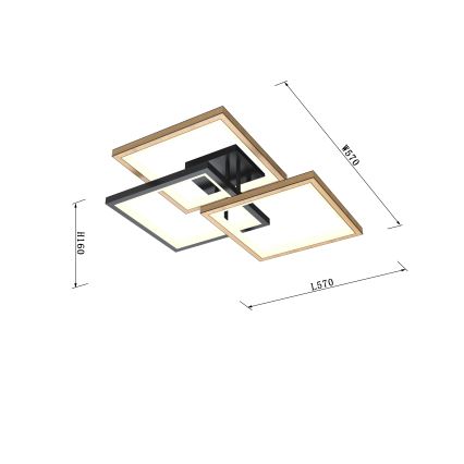 Wofi 9022-306S - Plafón LED regulable MATERA LED/40W/230V