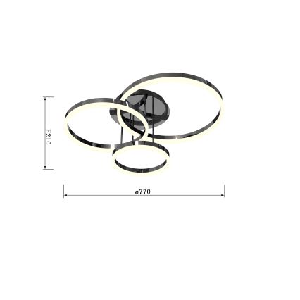 Wofi 9049-405 - Lámpara de techo LED regulable PERPIGNAN LED/51W/230V cromo negro