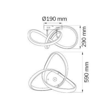 Wofi 9134.01.88.9000 - Lámpara de techo LED INDIGO LED/45W/230V