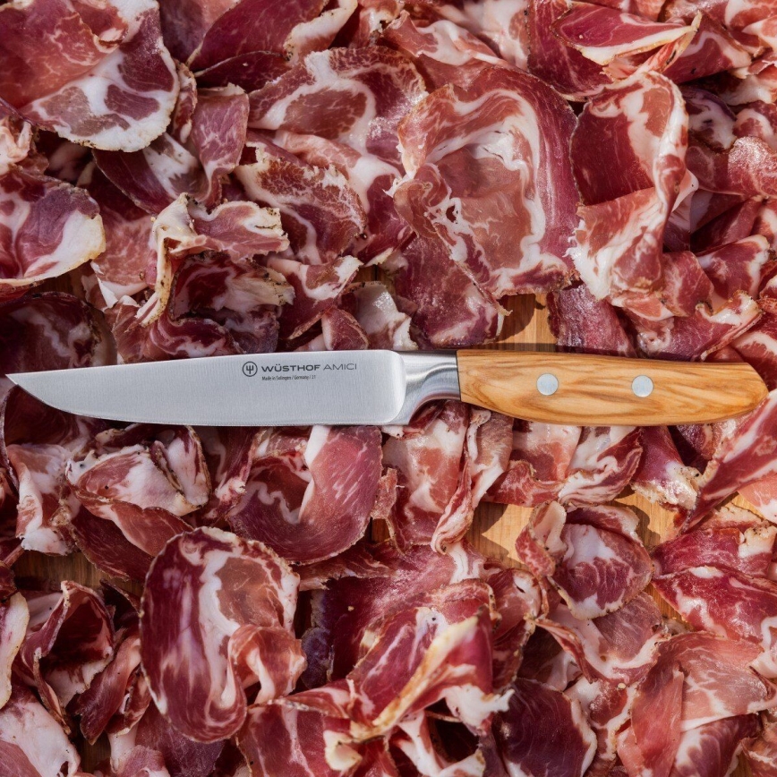 Wüsthof - Cuchillo chuletero AMICI 12 cm madera de olivo