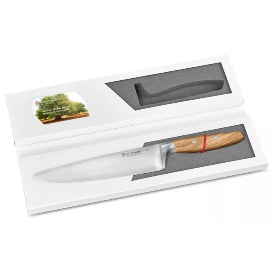 Wüsthof - Cuchillo de cocina AMICI 20 cm madera de olivo