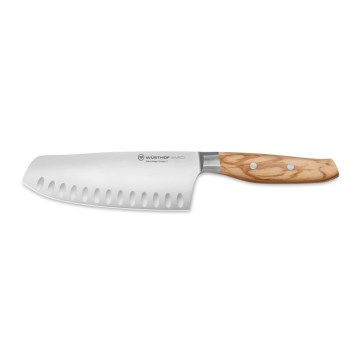 Wüsthof - Cuchillo de cocina santoku AMICI 17 cm madera de olivo