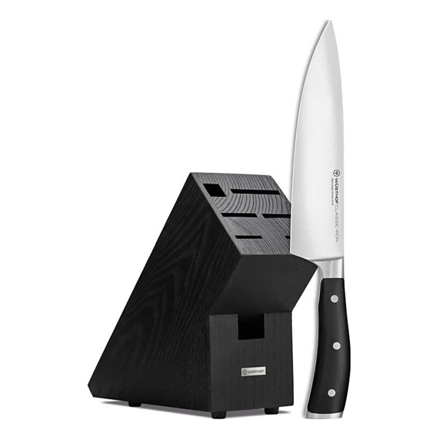 Wüsthof - Cuchillo de cocinero CLASSIC IKON 20 cm en un soporte haya/negro